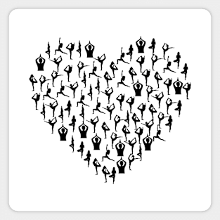 Heart of yoga poses Magnet